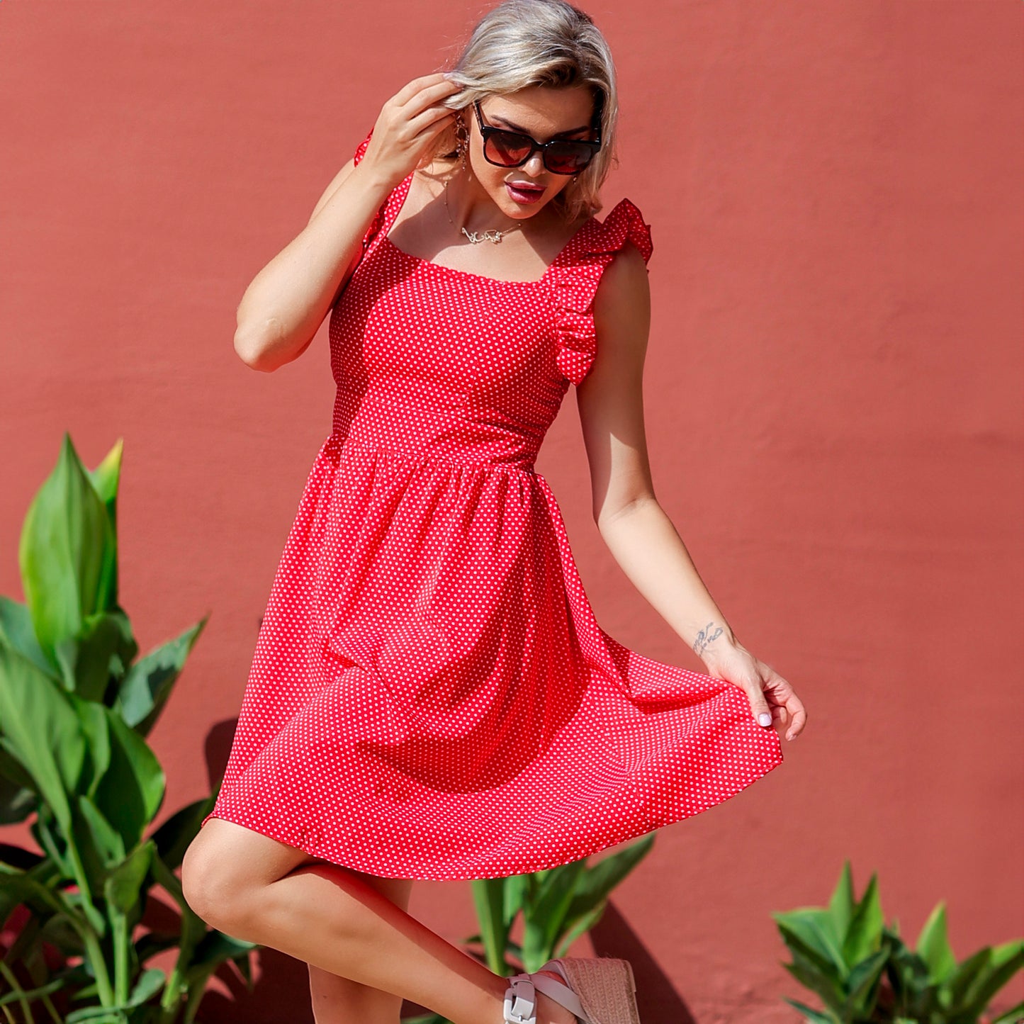 Red Polkita Dress