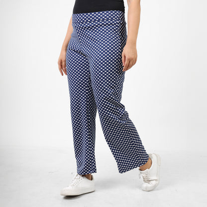 La Reine Printed Polka Legging Pants Dark Blue