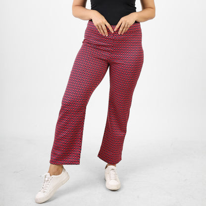 La Reine Printed Geo Legging Pants Red