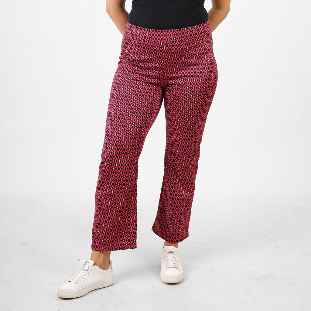 La Reine Printed Geo Legging Pants Red