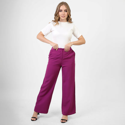 La Reine Cropped Wide Pants Purple