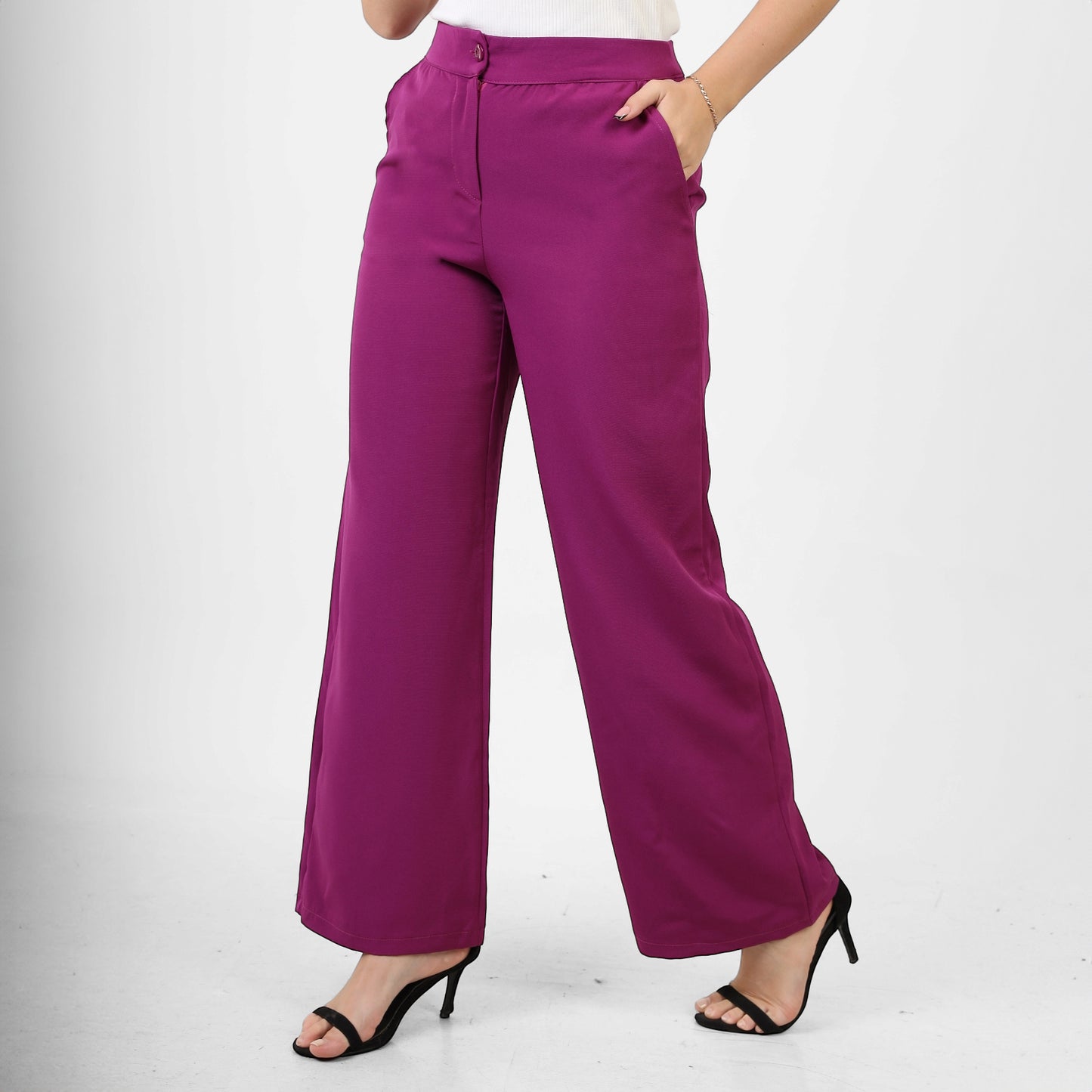 La Reine Cropped Wide Pants Purple