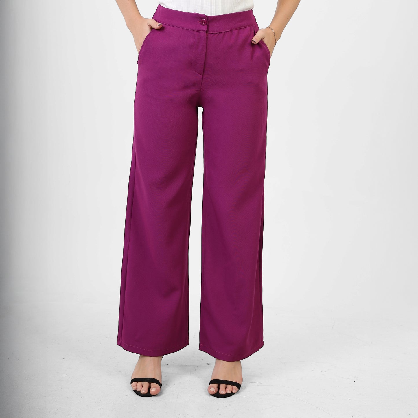 La Reine Cropped Wide Pants Purple