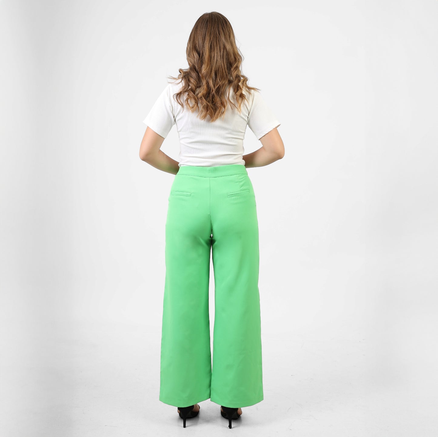 La Reine Cropped Wide Pants Green