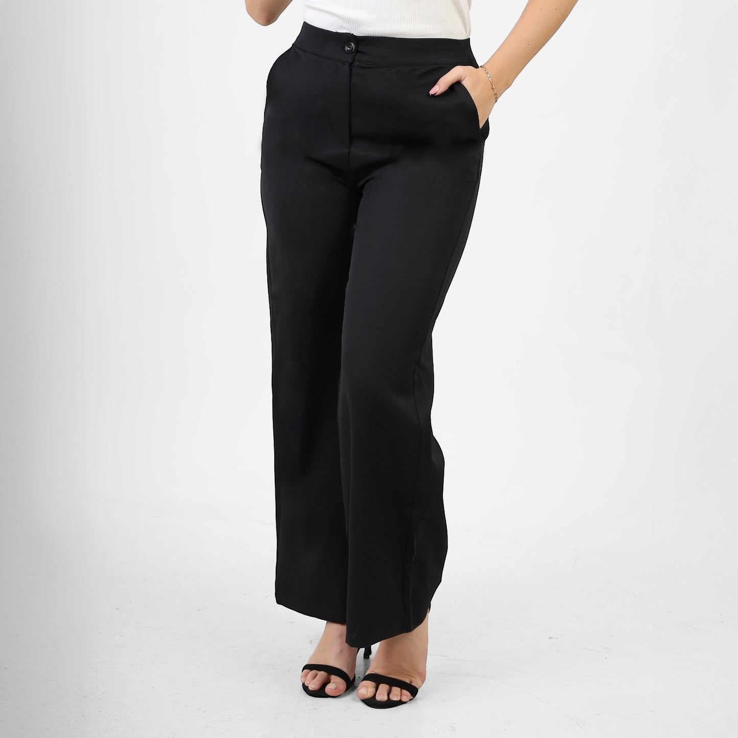 La Reine Cropped Wide Pants Black