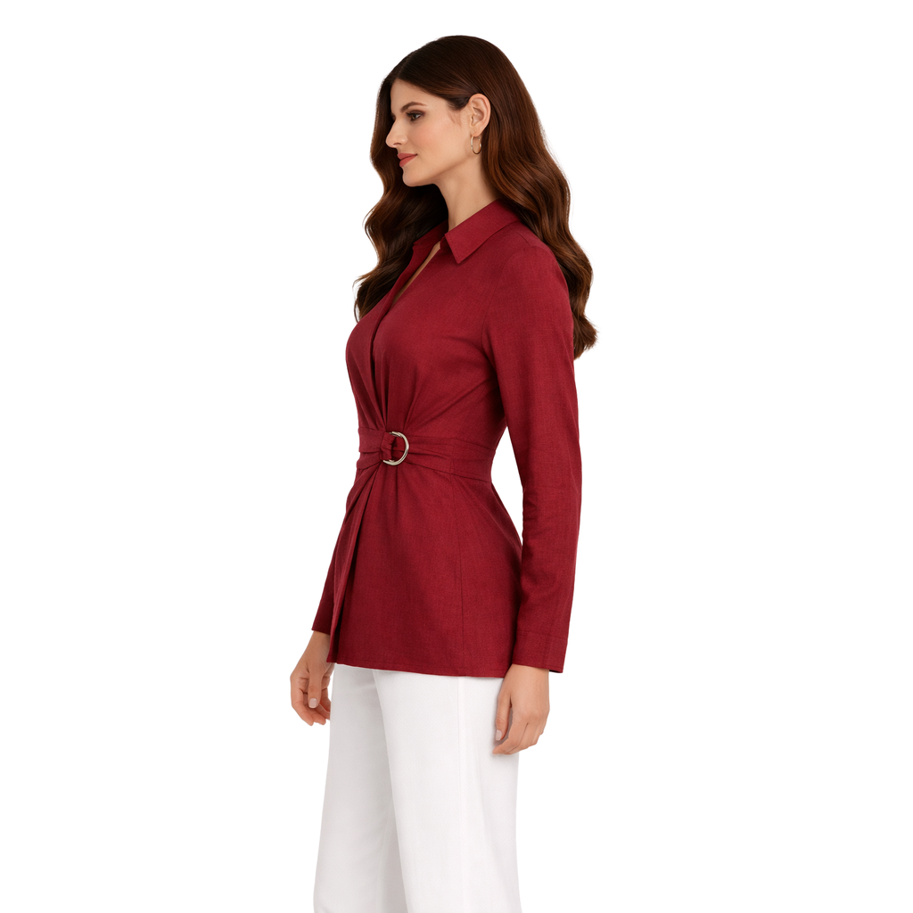 Doria Pure Linen, Burgundy