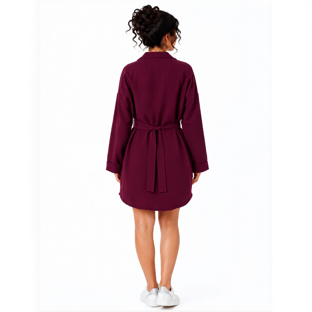 Willow Shirt Tunic, Burgundy