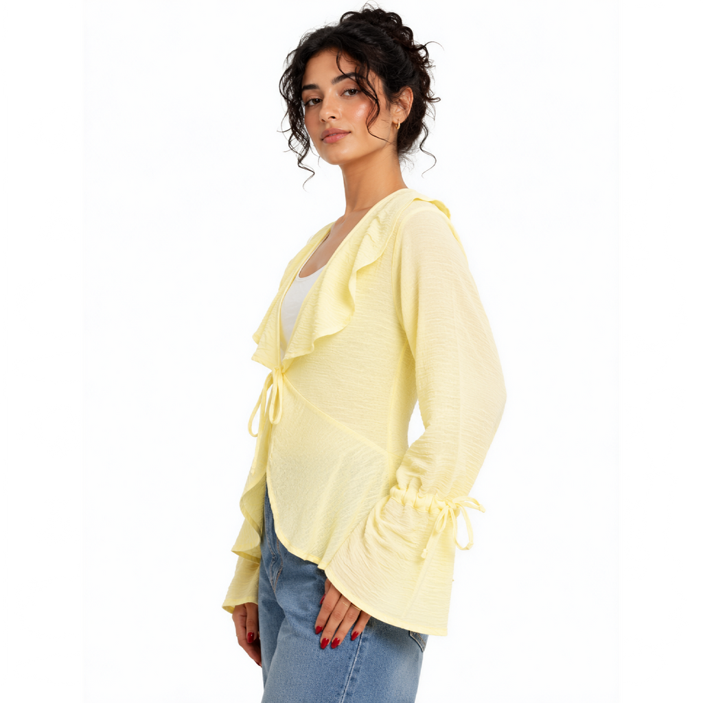 Hazel Bell Sleeve Blouse, Yellow