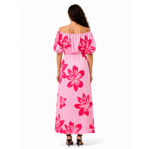 Flowery Square\Off Shoulder Neck, Dress