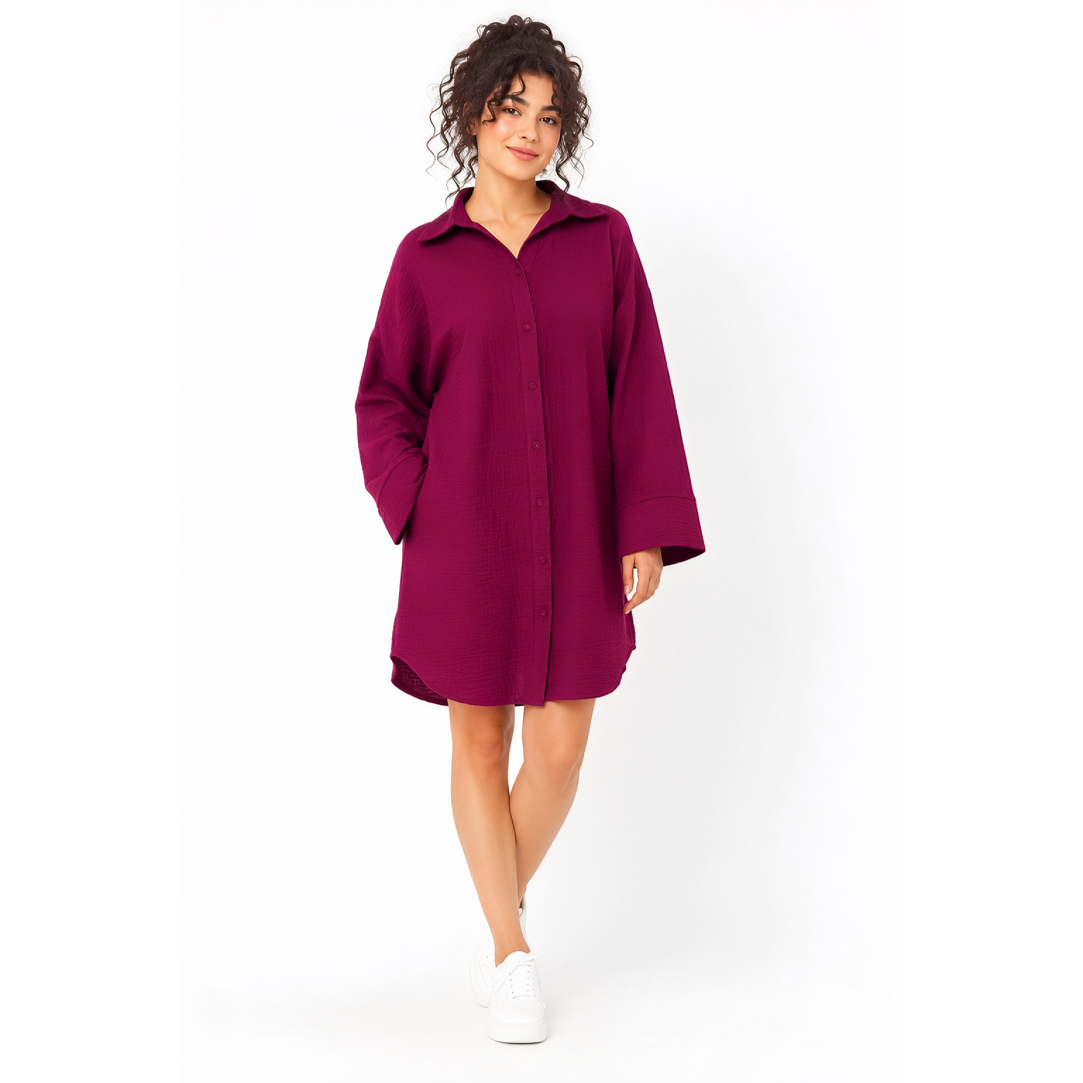Willow Shirt Tunic, Burgundy