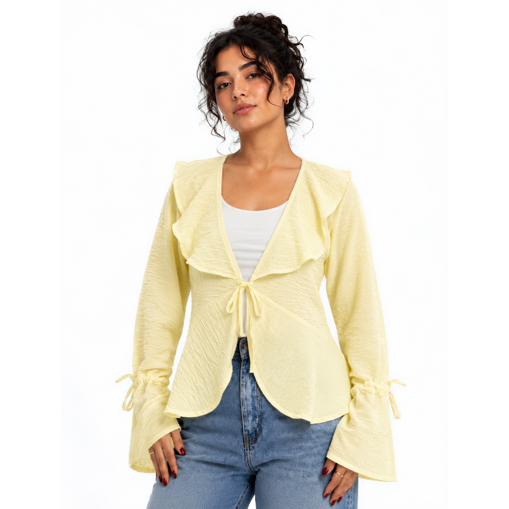 Hazel Bell Sleeve Blouse, Yellow