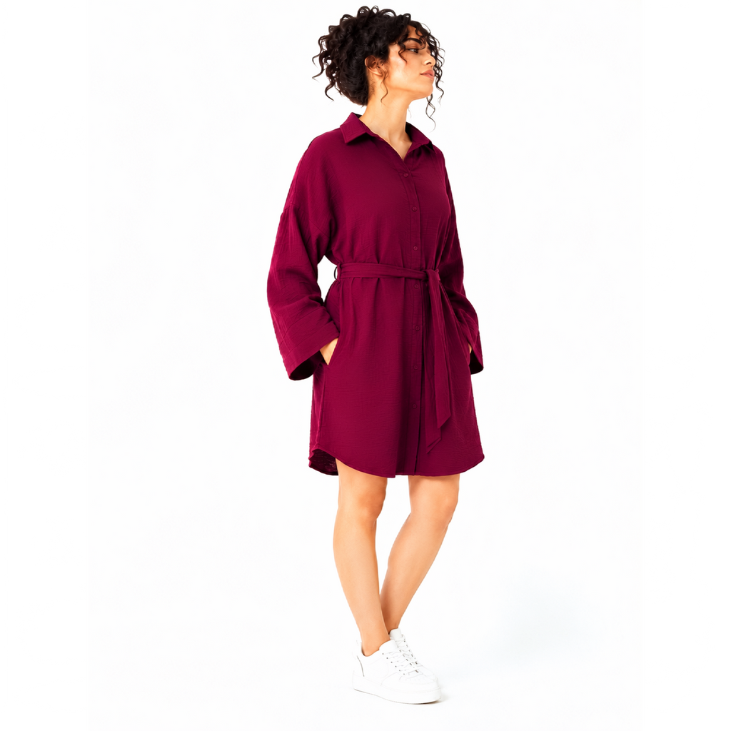Willow Shirt Tunic, Burgundy
