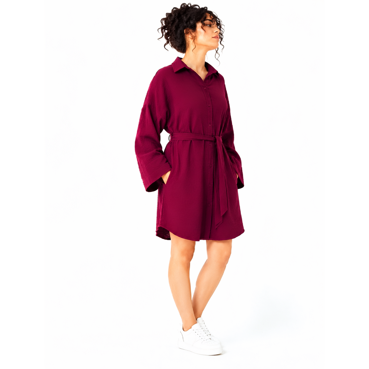 Willow Shirt Tunic, Burgundy