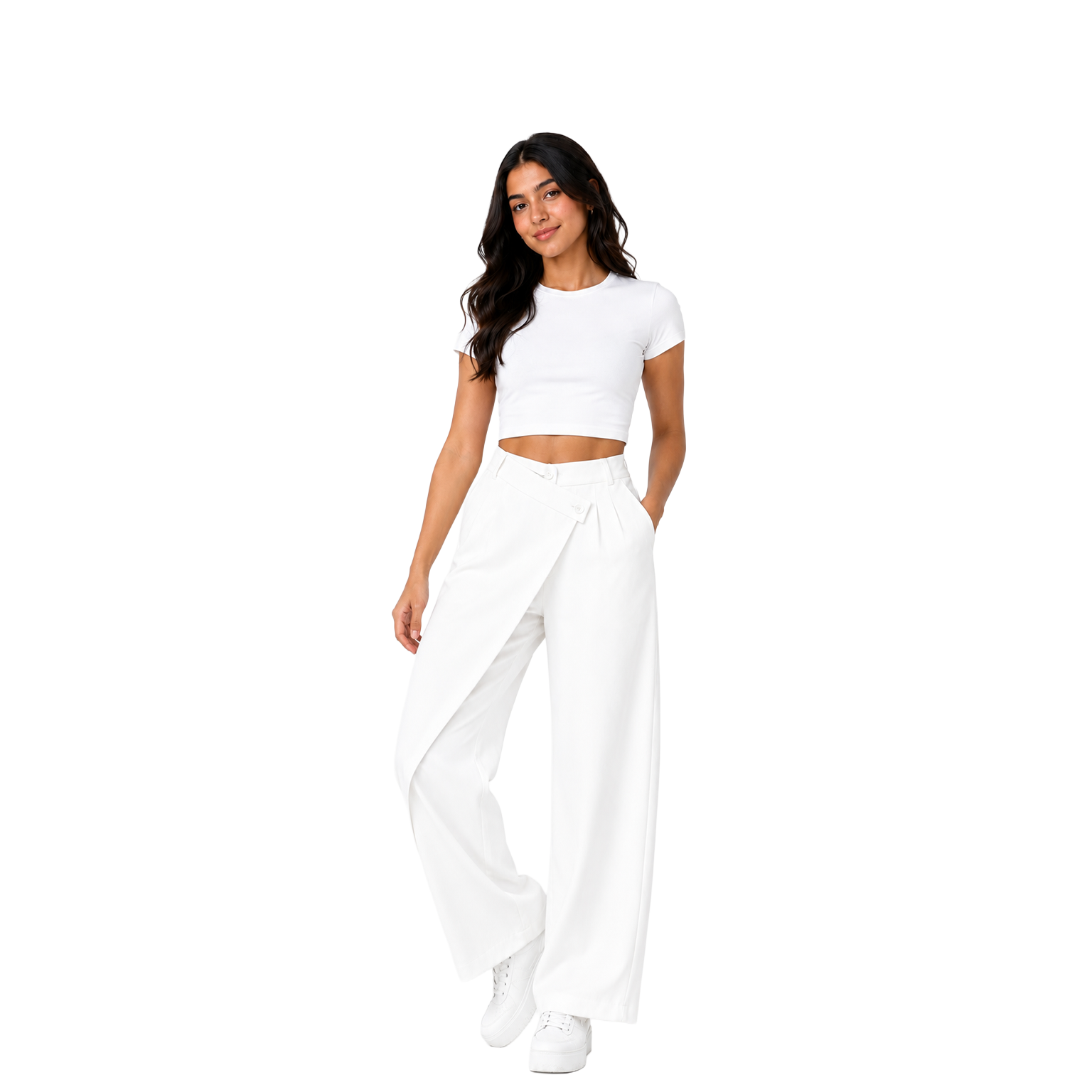 Pleora Wrap Pants, White