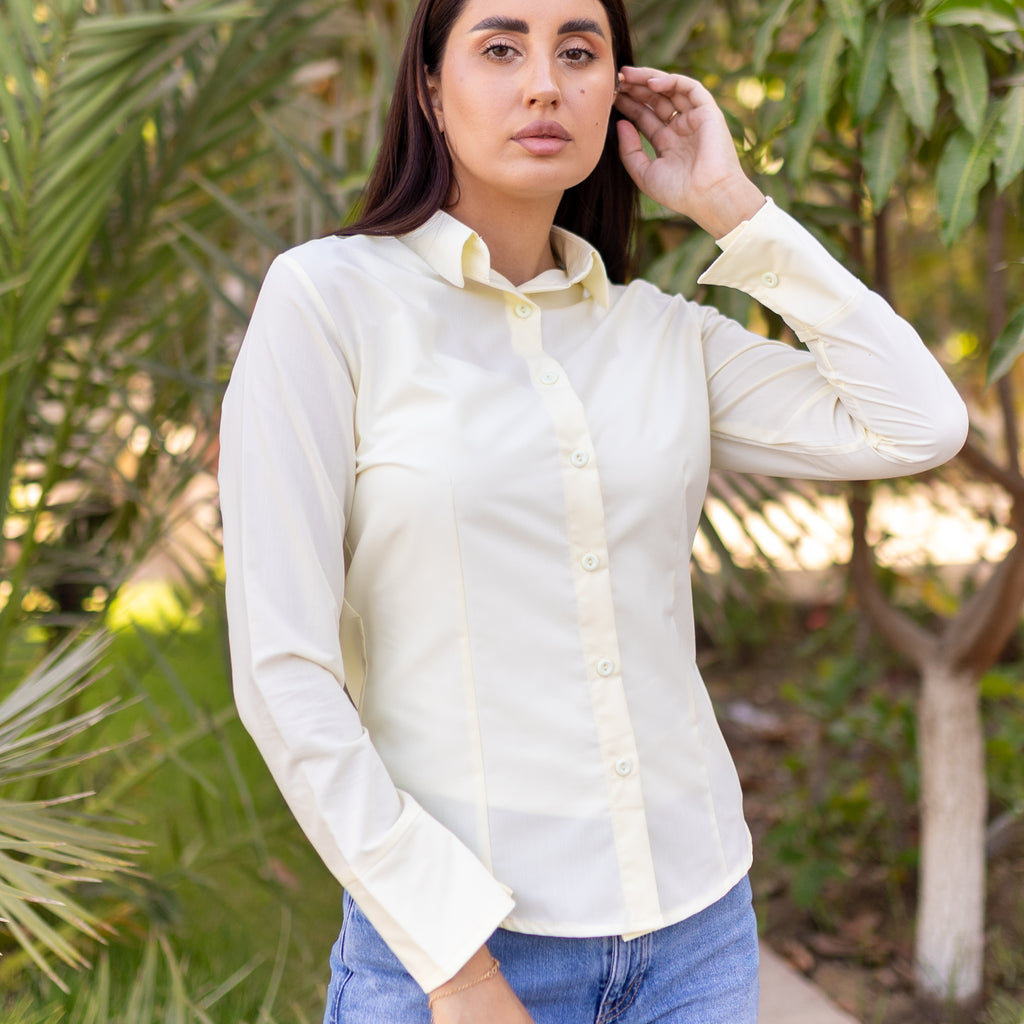 La Reine Yellow Slim Fit Button Down Shirt