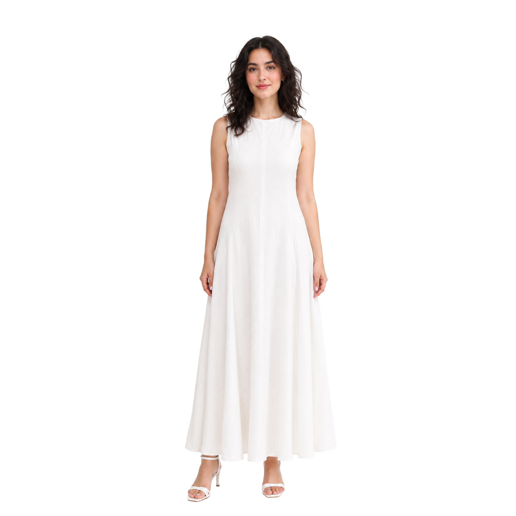 Essence Riviera Linen Dress, Beige