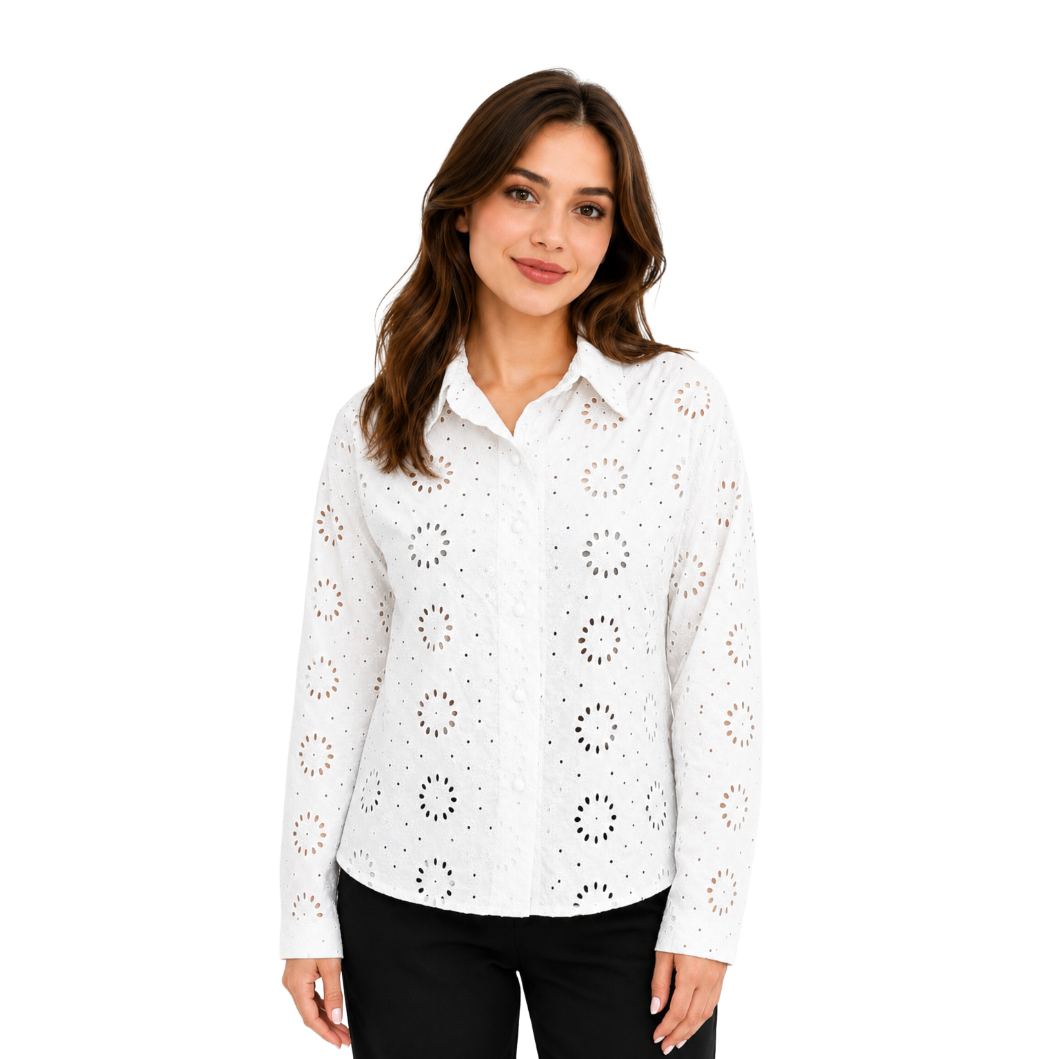 Pearl Garden Embroidered Top, White