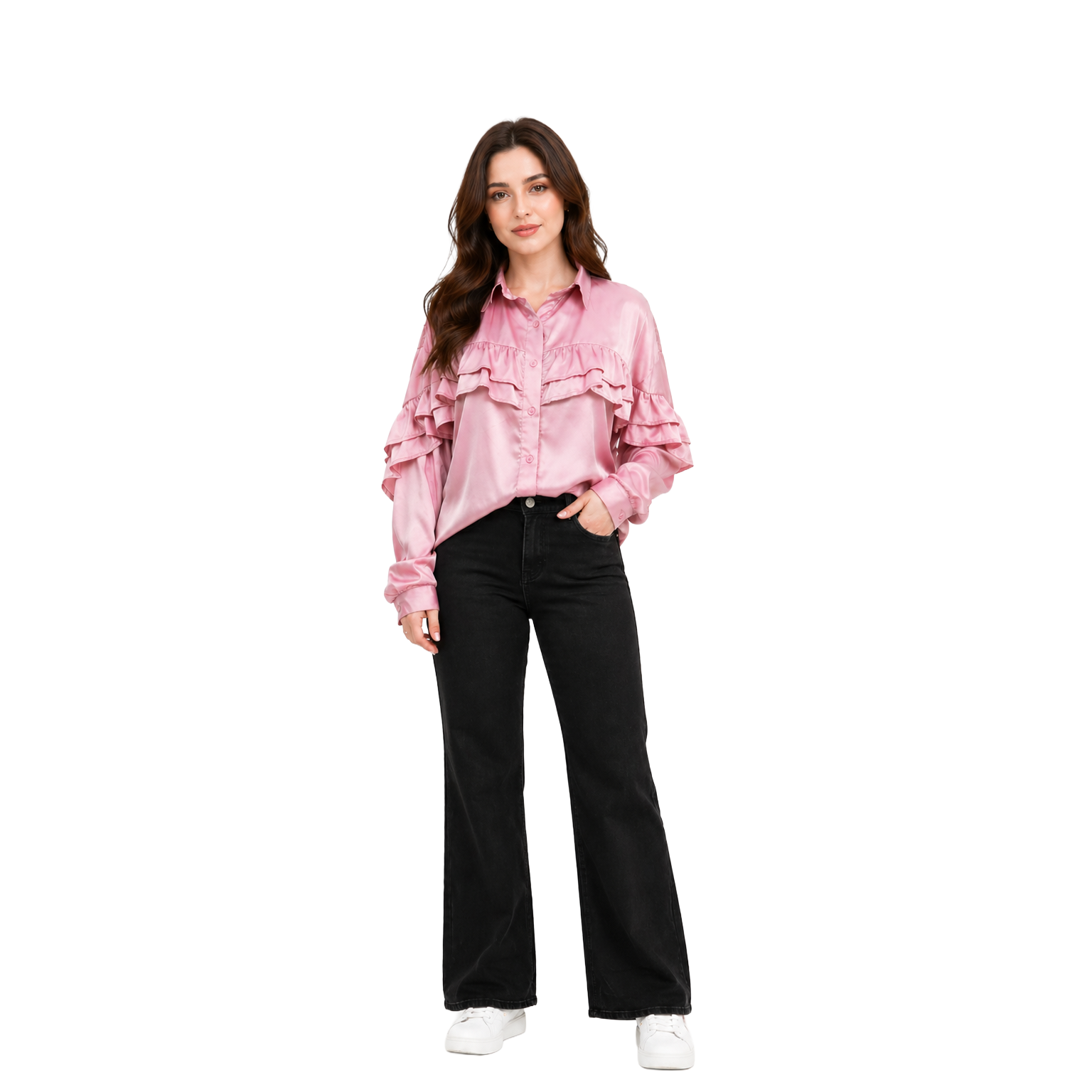 Valeria Satin Blouse, Rose