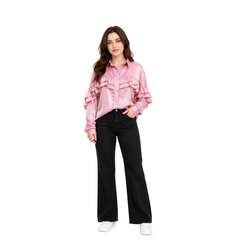 Valeria Satin Blouse, Rose