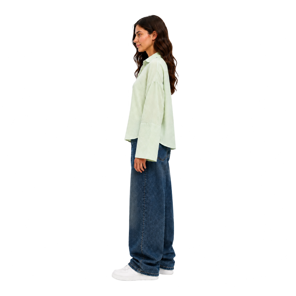 Sorel Linen Oversized Blouse, Mint Green
