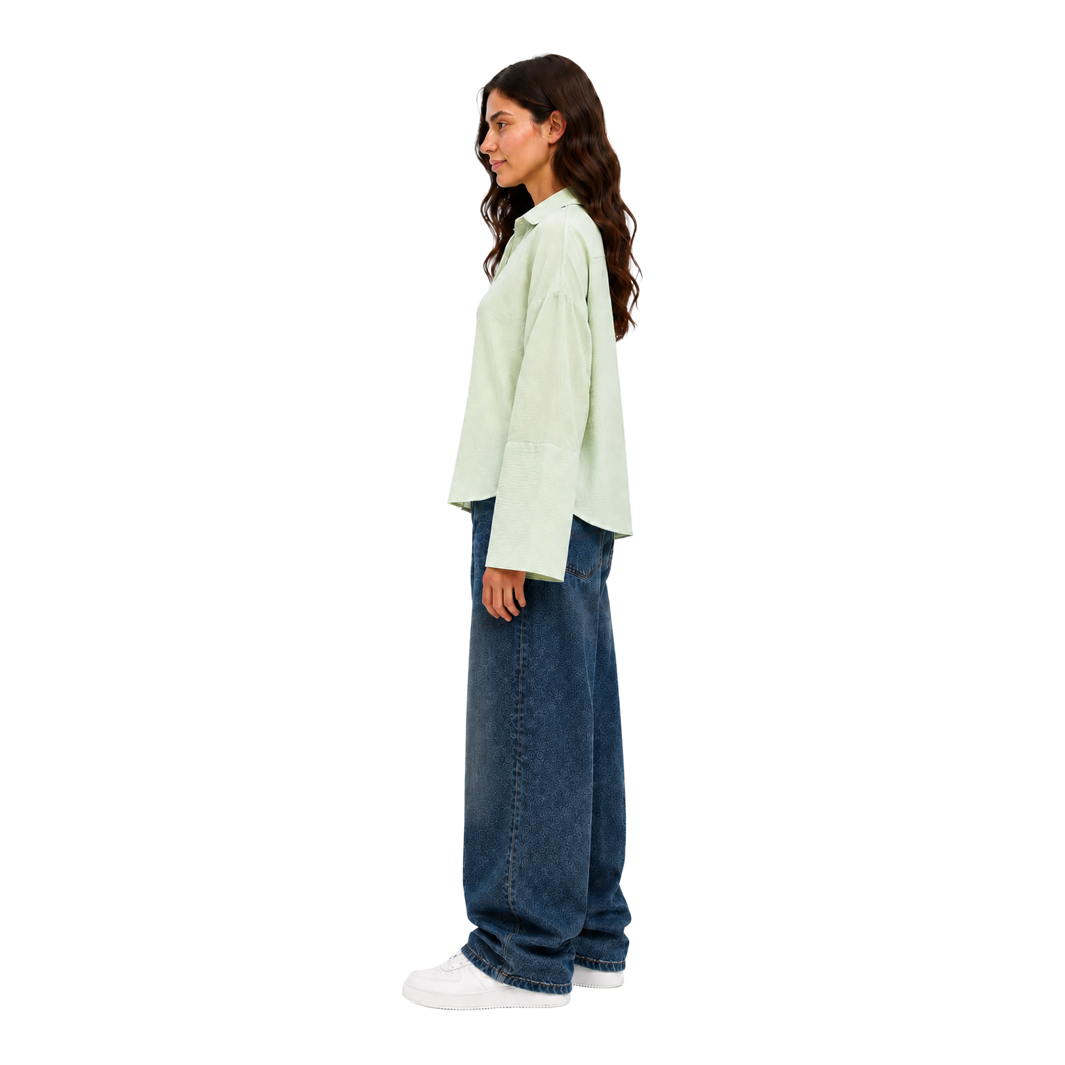 Sorel Linen Oversized Blouse, Mint Green