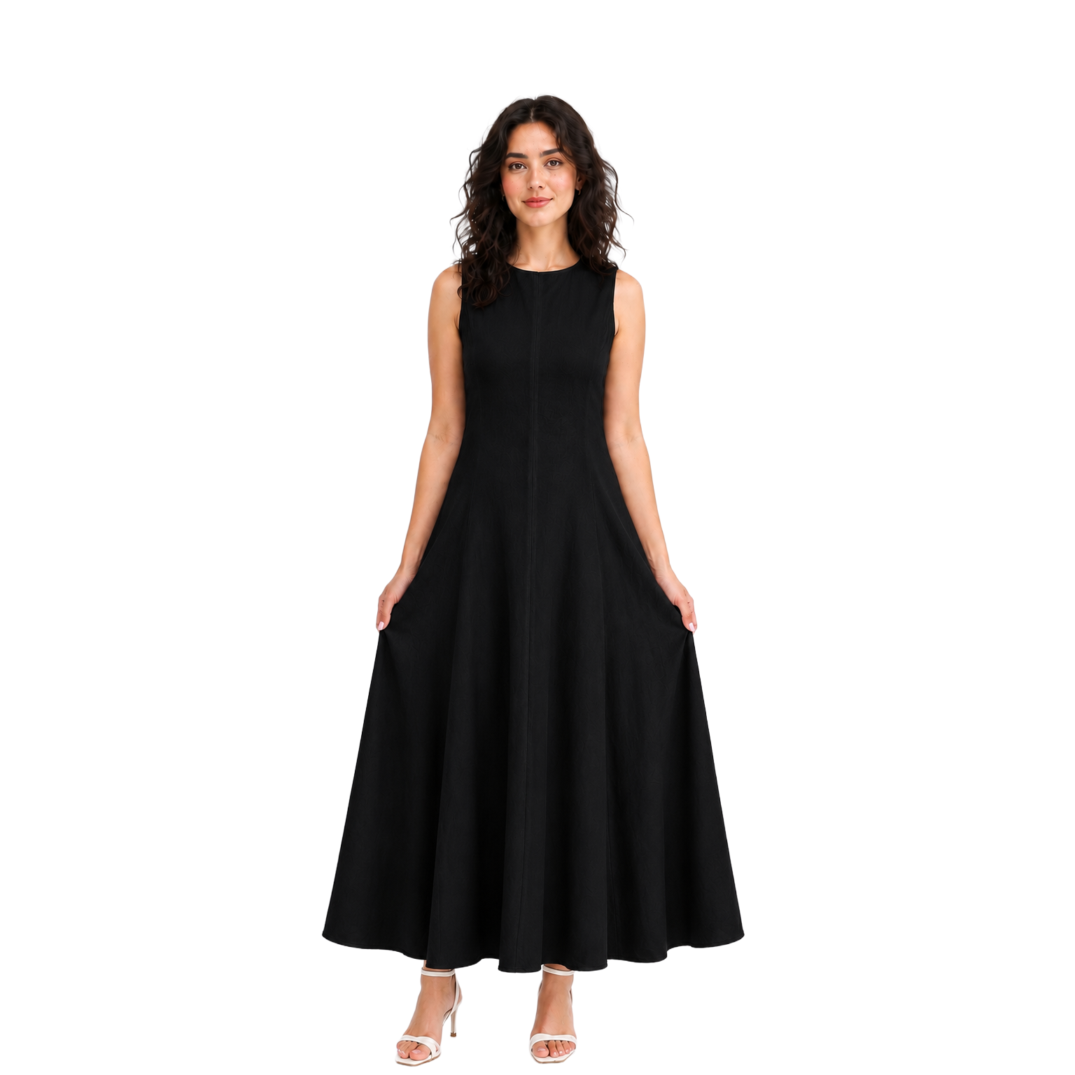 Essence Riviera Linen Dress, Black