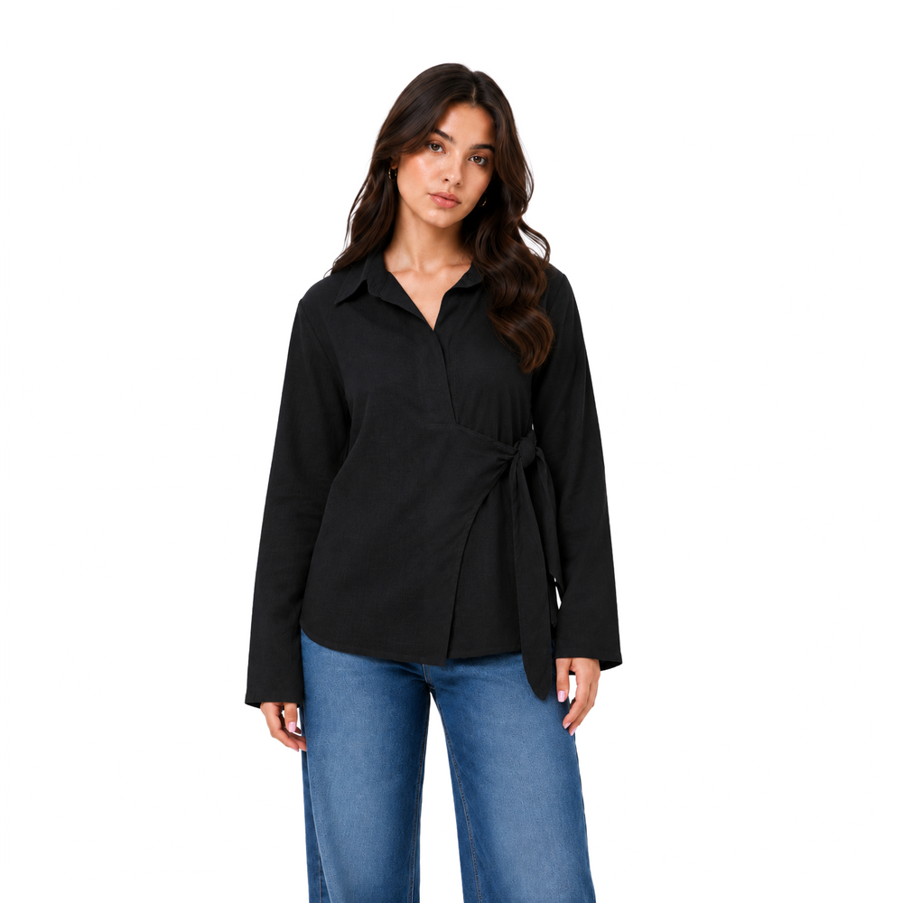 Peplum Blouse, Black