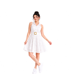 Softbloom white Mini dress