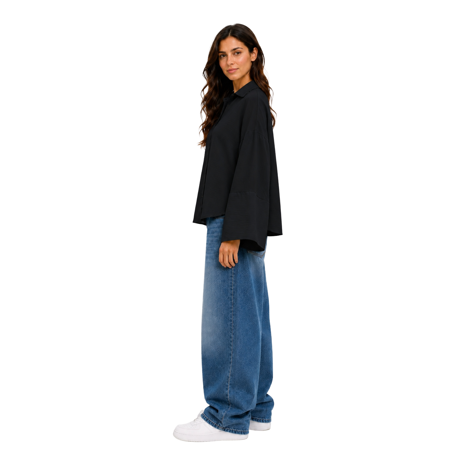 Sorel Linen Oversized Blouse, Black