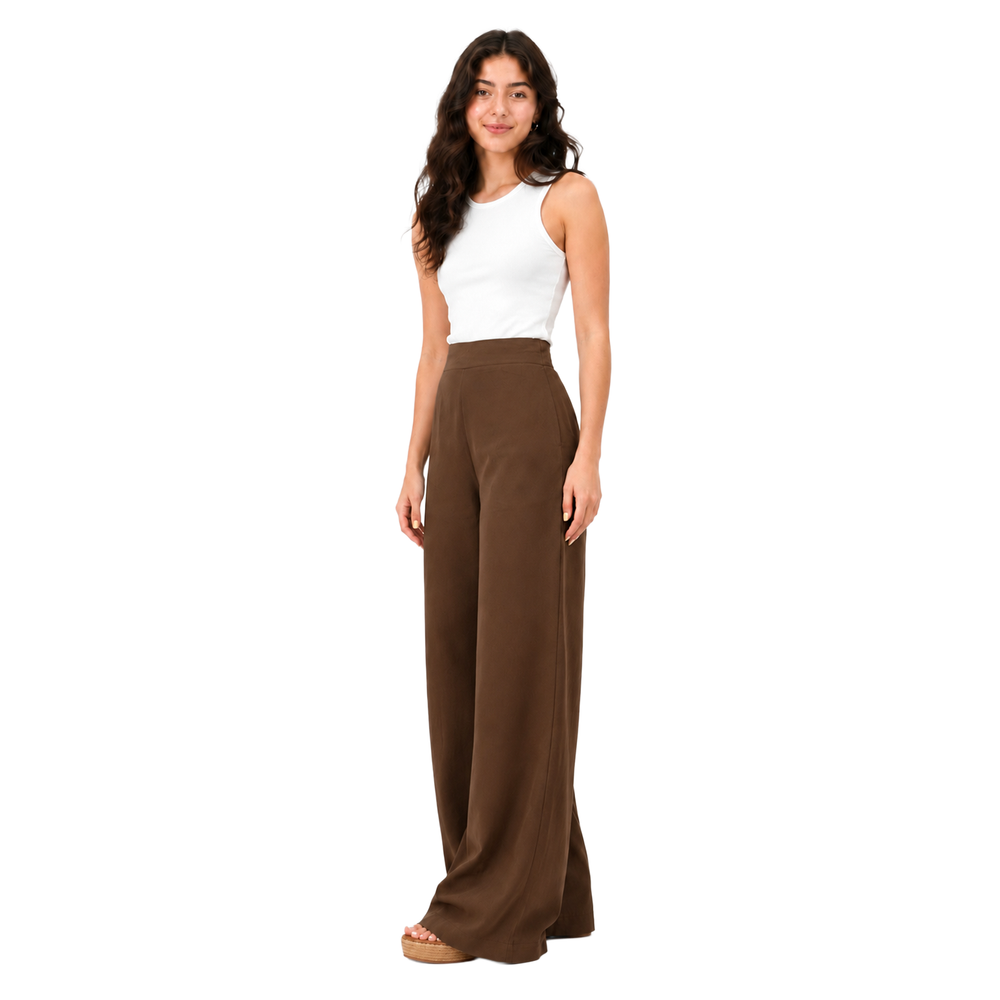 Sienna Linen Pants, Brown