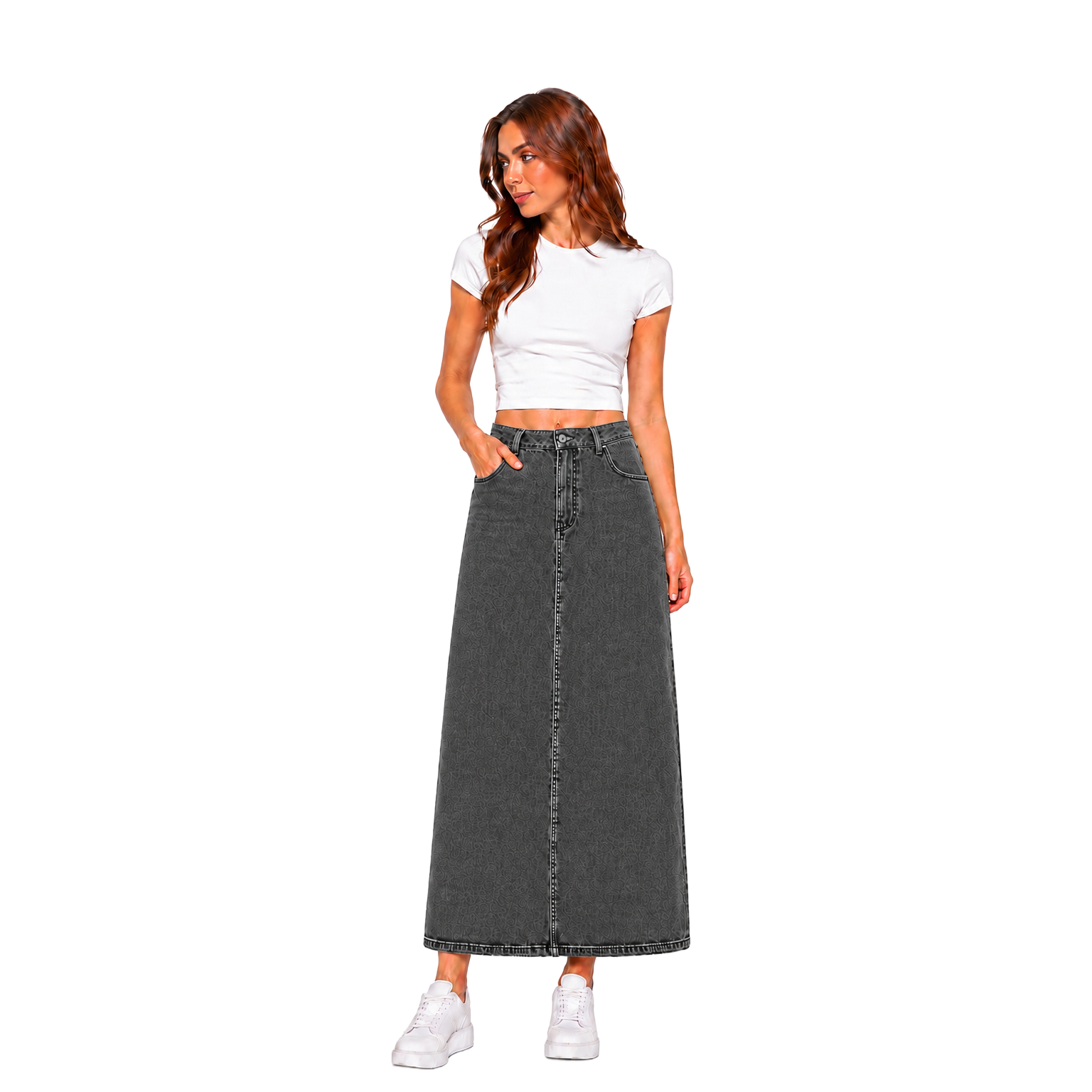 Denara Denim Maxi Skirt