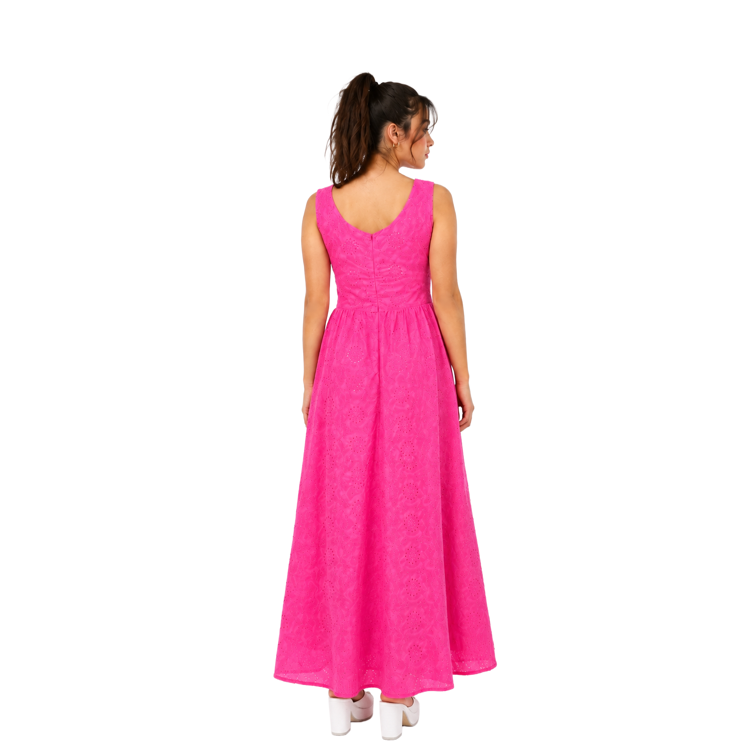 Rosabelle Bloom Midi Dress, Fuchsia