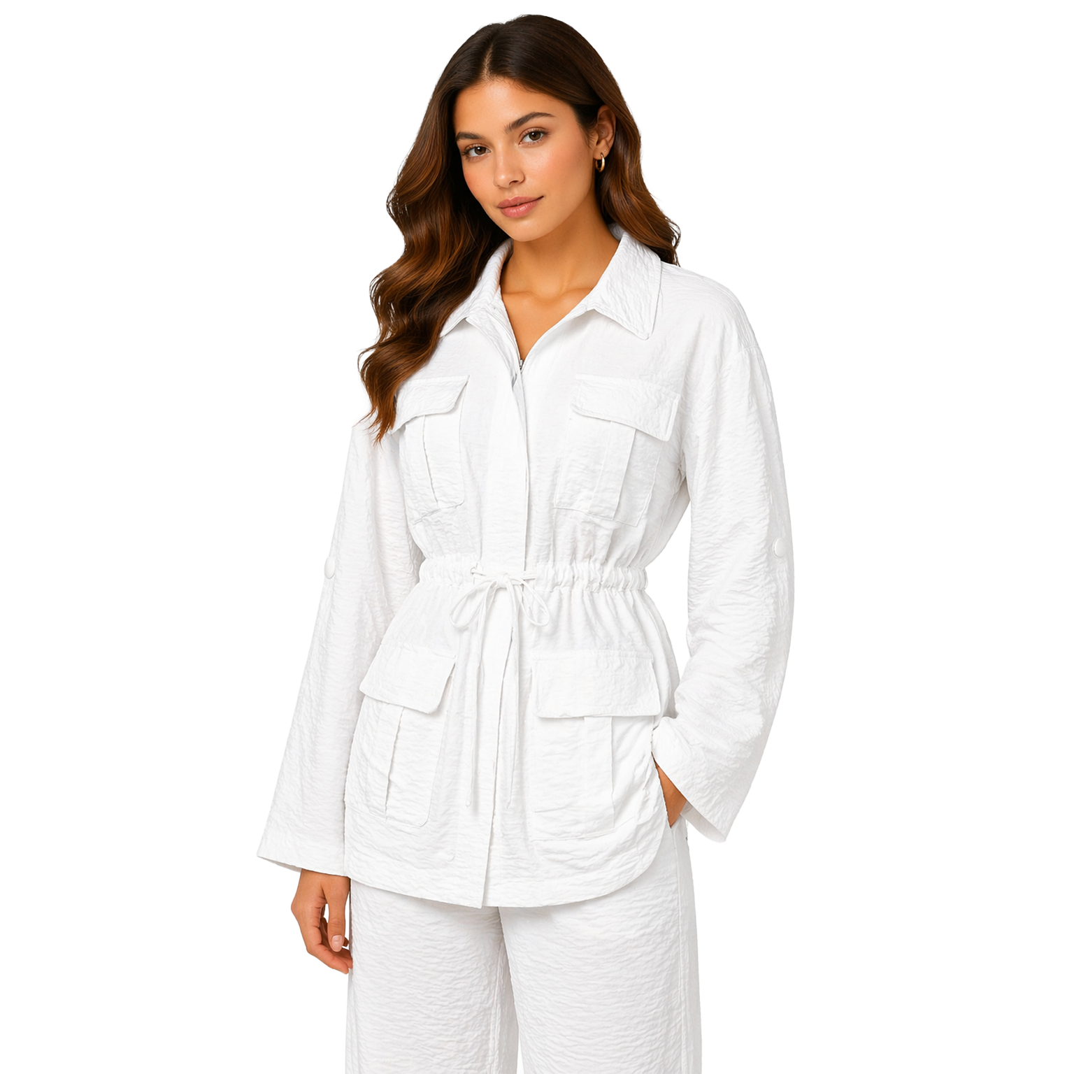 Pocketa Linen Jacket, White