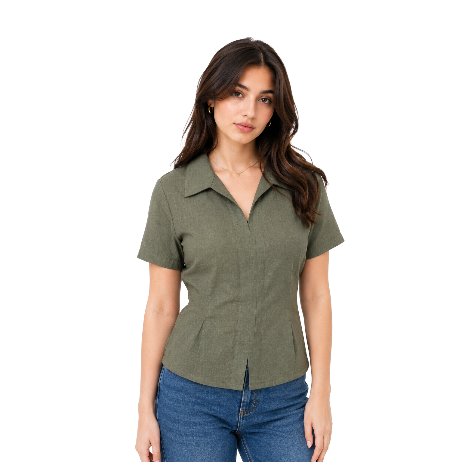 Luna linen blouse, Olive