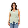 Elara Wrap Vest, Mint Green