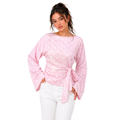 Polka Wrap Blouse, Rose