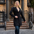 La Reine Classic Black Button-Down Wool Blend Coat