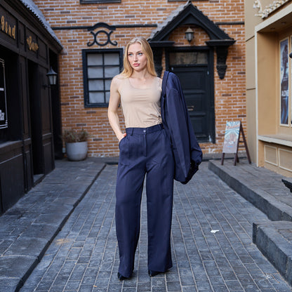 La Reine Classic Blue Black Straight Leg