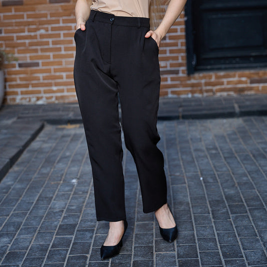 La Reine Black Classic Narrow Leg Pants