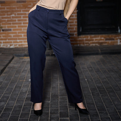 La Reine Blue Black  Classic Narrow Leg Pants