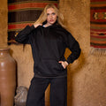 La Reine Black Plain Oversized Hoodie