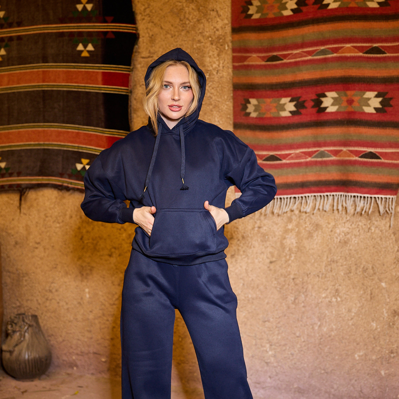 La Reine Blue Black Premium Essential Hoodie