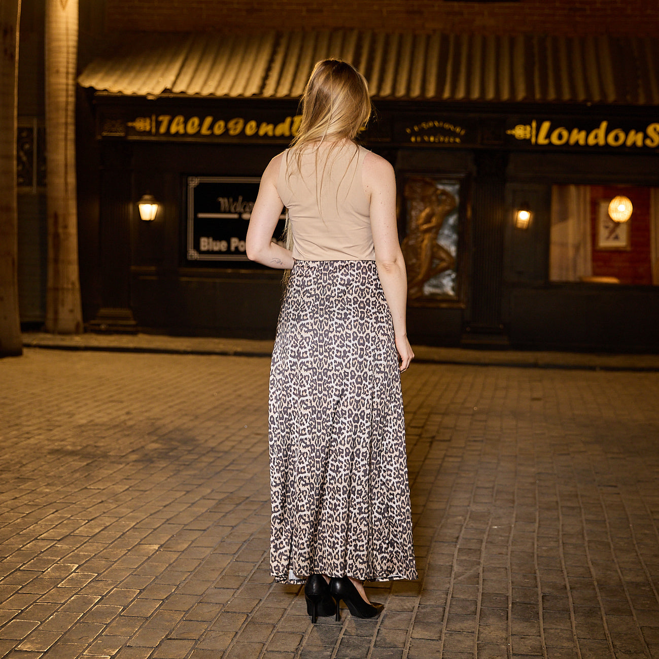 La Reine Leopard Satin Maxi Skirt