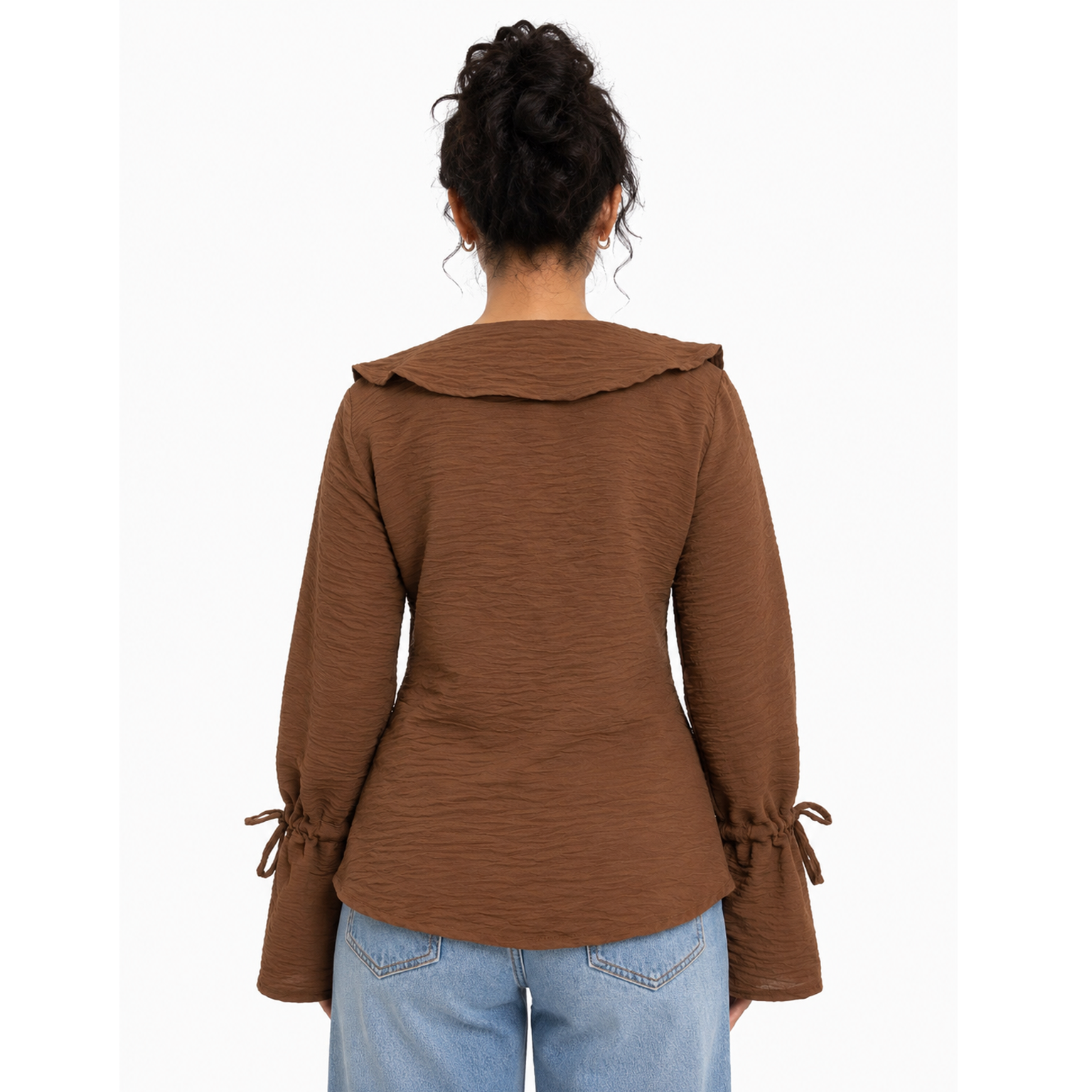Hazel Bell Sleeve Blouse, Brown