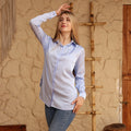 La Reine Elegant Baby Blue Satin Shirt