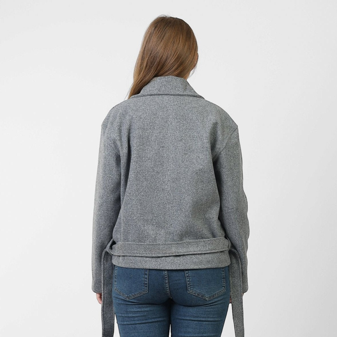 La Reine Short Woolen Grey with Belt