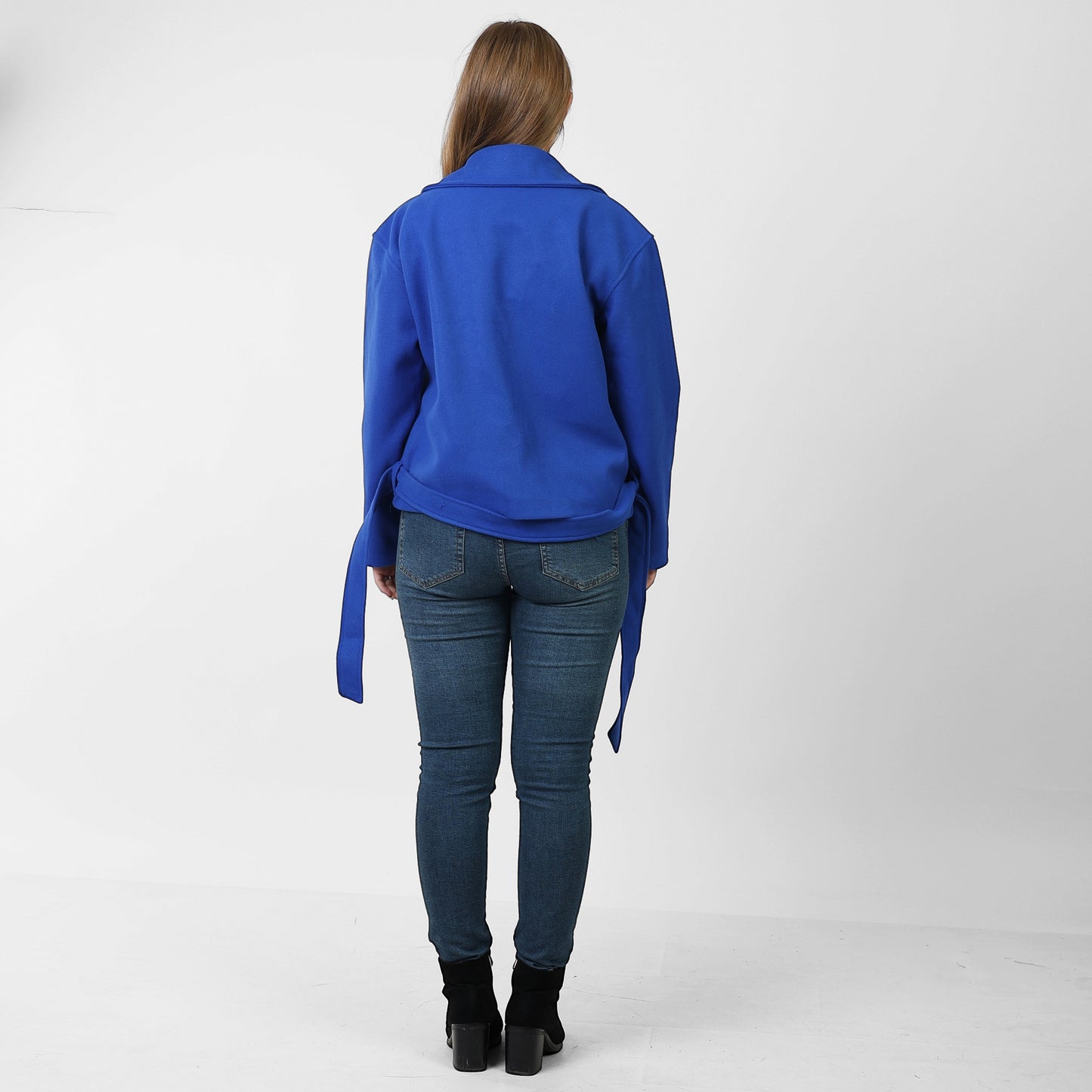 La Reine Short Woolen Blue Coat with Belt