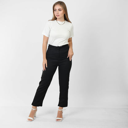 La Reine Classic Narrow Leg Black Pants