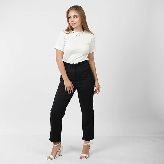 La Reine Classic Narrow Leg Black Pants