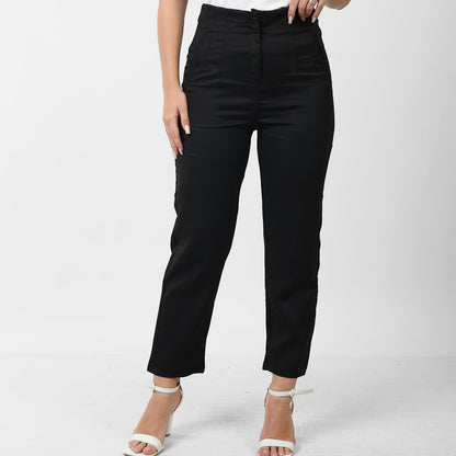 La Reine Classic Narrow Leg Black Pants